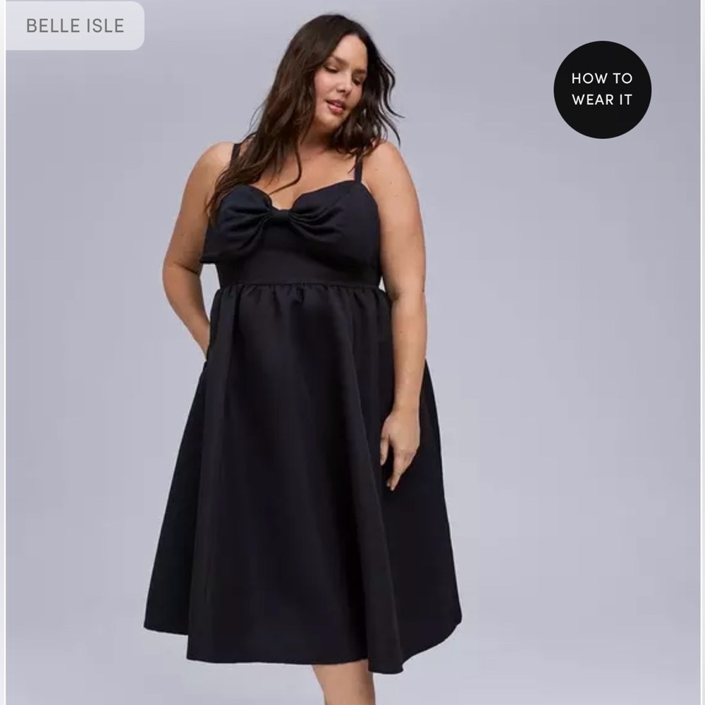 Torrid 1X Black Bow Dress